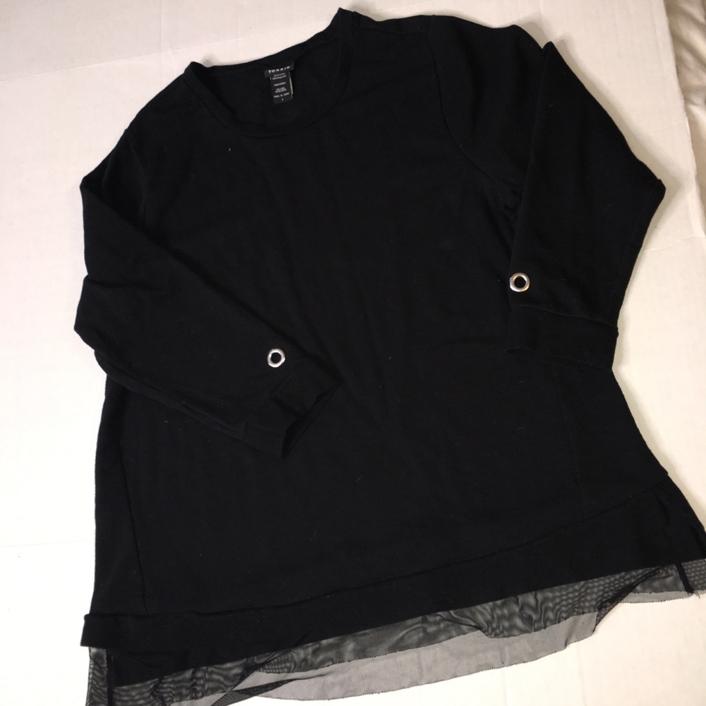 Torrid Top Black Silver Embellishments‎ Tulle (G9)